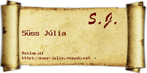Süss Júlia névjegykártya